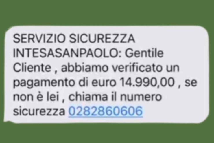 Messaggio Intesa Sanpaolo