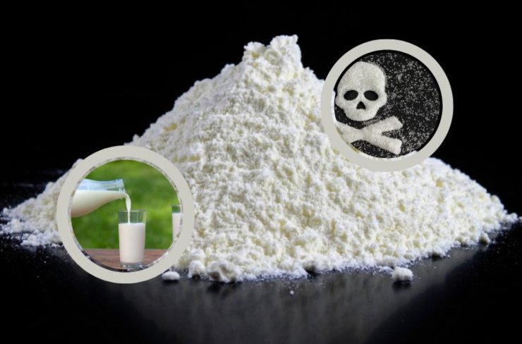 farina zucchero e bicchiere di latte
