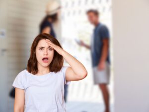 coppia che lascia casa e un'altra che ricorda qualcosa